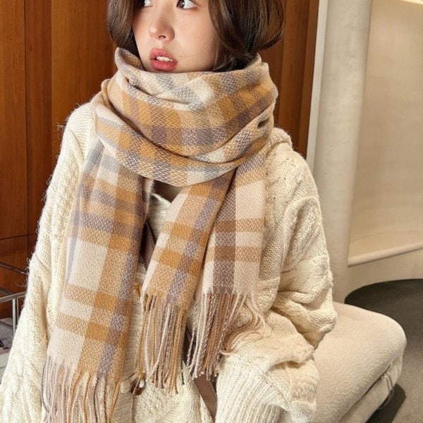 [옷자락] 여성 일상용 따뜻하고 부드러운 레이어드 스카프