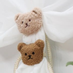 내일의공간 곰돌이 커튼 타이백 / 접착식 후크