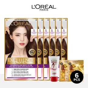 엑셀랑스 듀오 크림 염모제 6개+TR5 헤어팩 50ML+헤어오일샤쉐2매