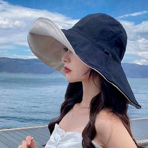 등산 자외선 캔버스 와이어 휴양지 여성 챙 강 와이드 양면사용 바다 수영장 모자 바캉스
