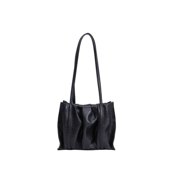 SHIRRING SQUARE SHOULDER MINI BAG BLACK