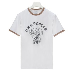 뽀빠이 티셔츠 T-POPEYE LIWAWN WHITE/NAVY [WDC005]