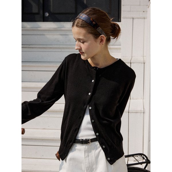 클래식 코튼 가디건_Black