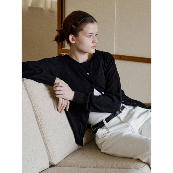 클래식 코튼 가디건_Black