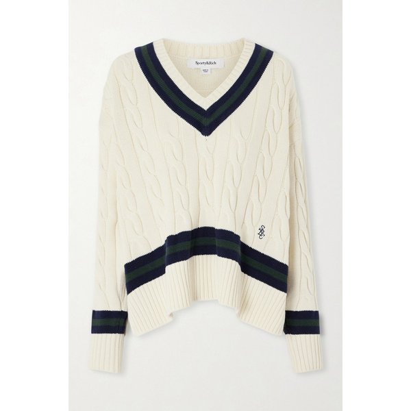 스트라이프 케이블 니트 코튼 스웨터 46376663162977168