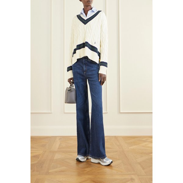 스트라이프 케이블 니트 코튼 스웨터 46376663162977168