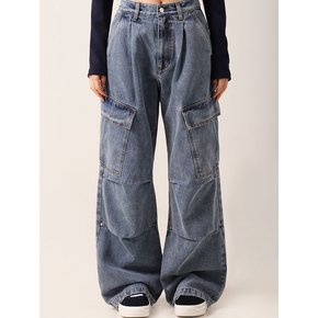 Side Big Cargo Pants  BLACK