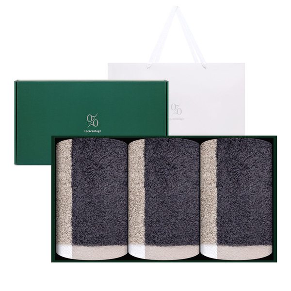 1퍼센테이지 애쉬그리드 250g 40수 미니 바스타올 3P 선물세트