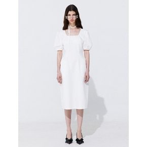 Pearl Balloon Line Dress_White