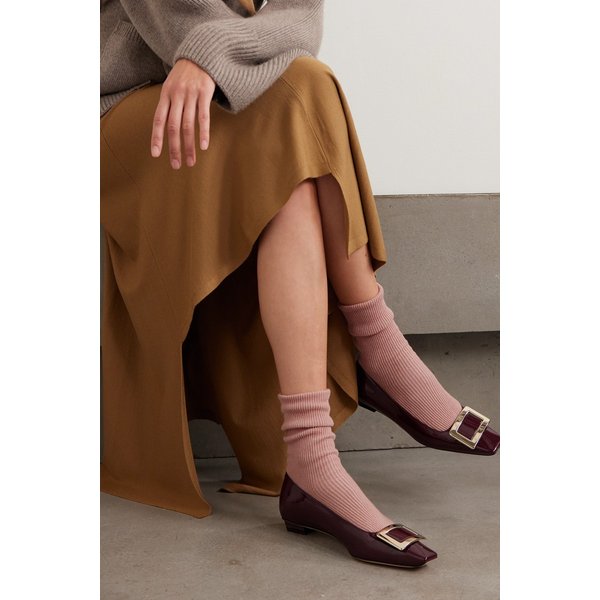 존스톤스 오브 엘긴 베이비 핑크 캐시미어 블렌드 리브 삭스 46376663162952938