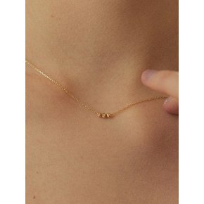 14k cutting three ball necklace