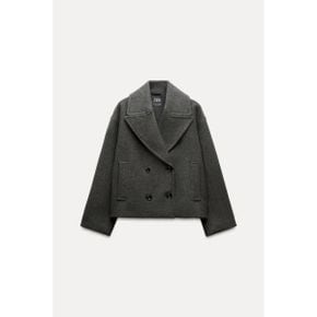 ZARA 자라 쇼트 더블 브레스티드 코트 - 색상   그레이 8372/289