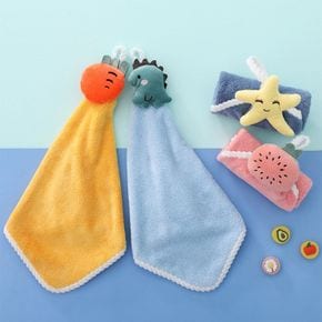 어린이집 고리 타올 유치원 수건 손수건 주방 핸드 동물별과일 자수