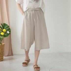 무드 끈 와이드 7부 팬츠 /여름 허리밴딩