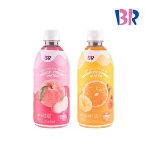 [G][배스킨라빈스] 레인보우샤베트/피치요거트 워터 500ml 24개 2종 택1