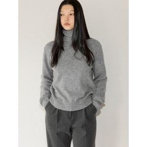 Alpaca turtle neck knit (gray)