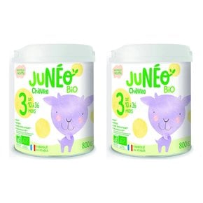 프랑스 Juneo 주네오 3단계 산양유 고트밀크 베이비 포뮬라 유아 분유 800g 10~36개월 2팩