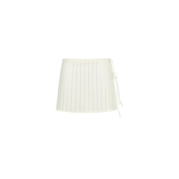 Wave Short Wrap Skirt Ivory
