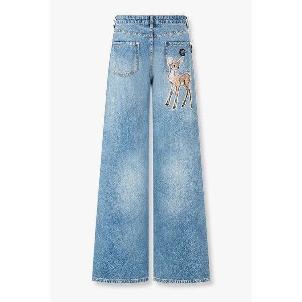 백 밤비 스톤 패치 스케이터 핏 데님 팬츠 8625302605000