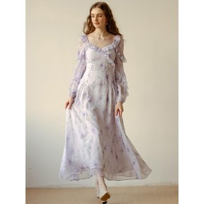 DD_Lavender ruffled chiffon dress