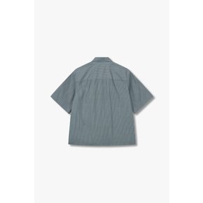 AX 남성 박시 핏 스트라이프 셔츠-블루 그린(A414120014)