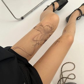 스타킹 나비 코스튬 팬티스타킹 패턴 시스루 팬티 여성 무늬스타킹 허벅지 포인트 섹시한 튬