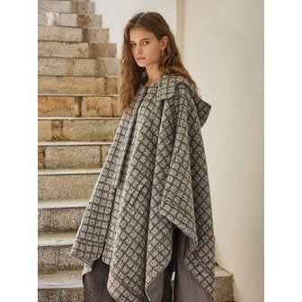 CAHIERS Oversized Cape Check Coat