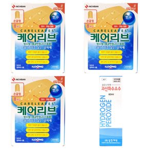 케어리브 방수형 손끝형 24매 1세트 + 과산화수소수 60ml 1개