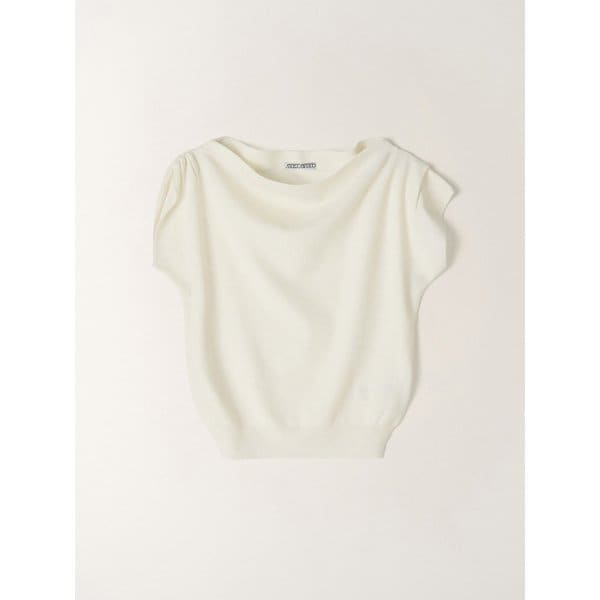 Nora Draped Knit Top_IVORY