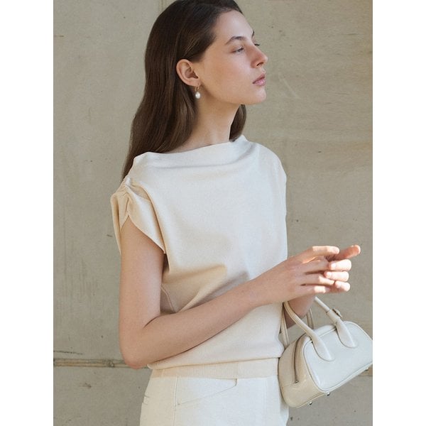 Nora Draped Knit Top_IVORY