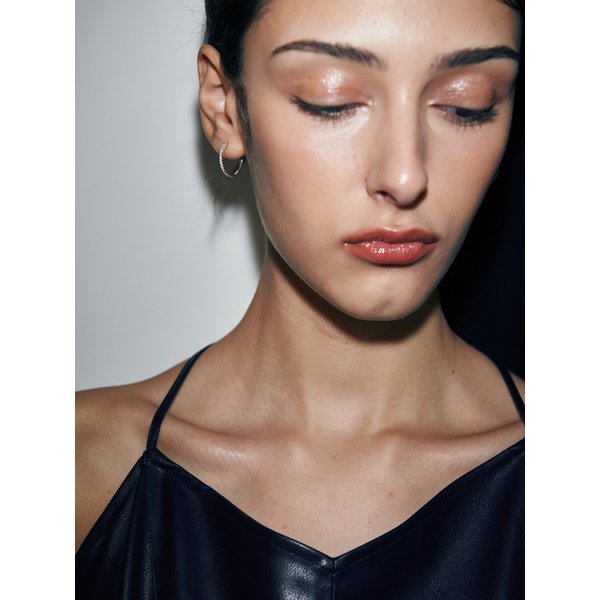 [925 silver] Deux.silver.227 / grand anse dew earring