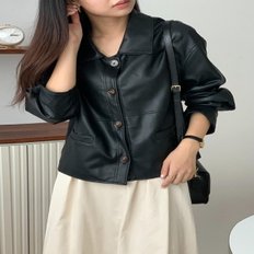 다잇템 여자 레더 가죽 FW 슬림핏 3컬러 박시 자켓
