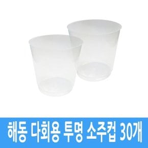 해동 플라스틱 다회용 캠핑 여행 소주 잔 컵 30개 (W74C2ED)