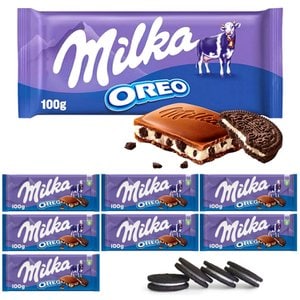  milka 100% 알프스 우유 밀카 초콜릿 오레오 100g 8개