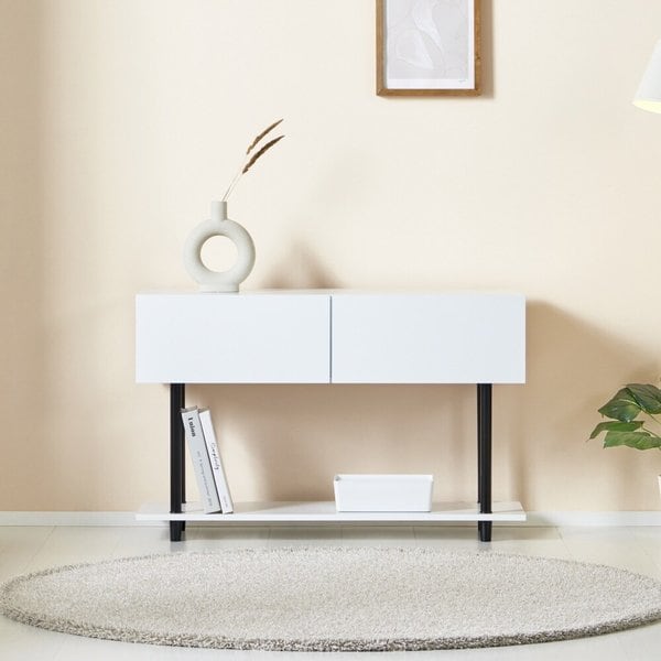 [숨결]솔리드 높은 TV 거실장 수납장 TV다이 1000(서랍형)