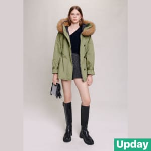 마쥬 밀리터리 후디드 퀼팅 점퍼[Upday 관부가세 배송비 포함] 마쥬 MAJE SHORT PARKA MFPOU01148