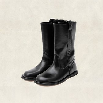 로라로라 X ATT LEATHER MIDDLE BOOTS BLACK