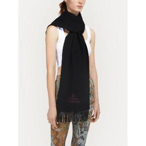 81030007W00Q7 N401 BLACK Embroidered Wool Scarf
