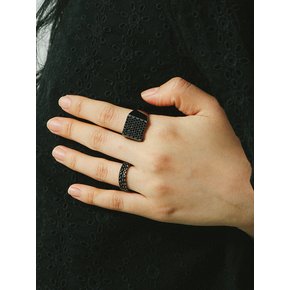 [BLACK] SIGNET SERIES FLAT RING 1