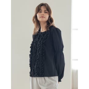 WED_French round neck blouse_BLACK