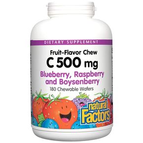 네추럴팩터스 맛있는 비타민C 500mg 블루베리맛 180츄어블 NFC091