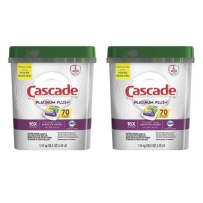 [해외직구]캐스캐이드 플레티넘 플러스 식기세척세제 레몬 70입 2팩 Cascade Dishwasher Detergent Platinum Plus Lemon 39oz