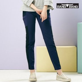 여성 사이드 밴딩 스판 팬츠 바이올렛_P321144198