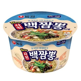  농심 사천 백짬뽕 큰사발 컵라면 75g x 12개