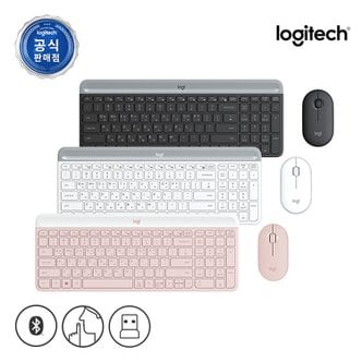 Logitech [로지텍 코리아]로지텍 MK470 무선 키보드마우스 세트[핑크,화이트,블랙]