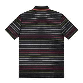 남성 스트라이프 카라 반팔 티셔츠 블랙 (ISW120639)