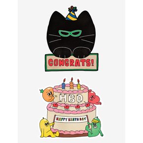 BFMA CONGRATS CARD 2TYPE (MIAOW CAT/CAKE)