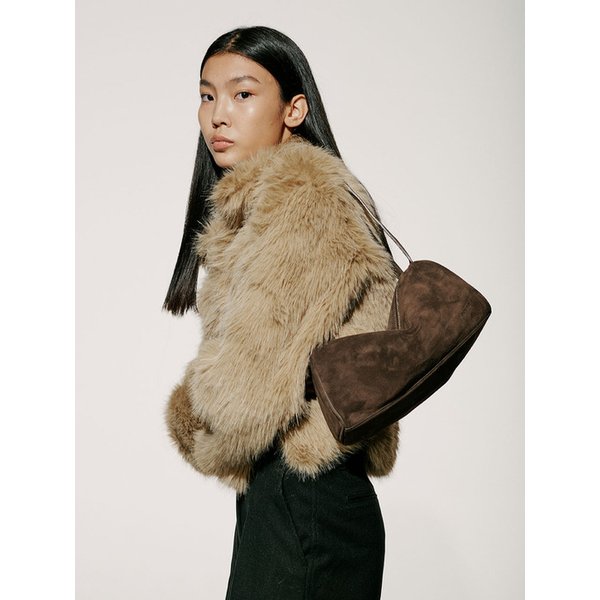 [리퍼브] MELT SUEDE SHOULDER , DARK BROWN