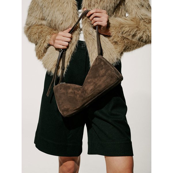 [리퍼브] MELT SUEDE SHOULDER , DARK BROWN