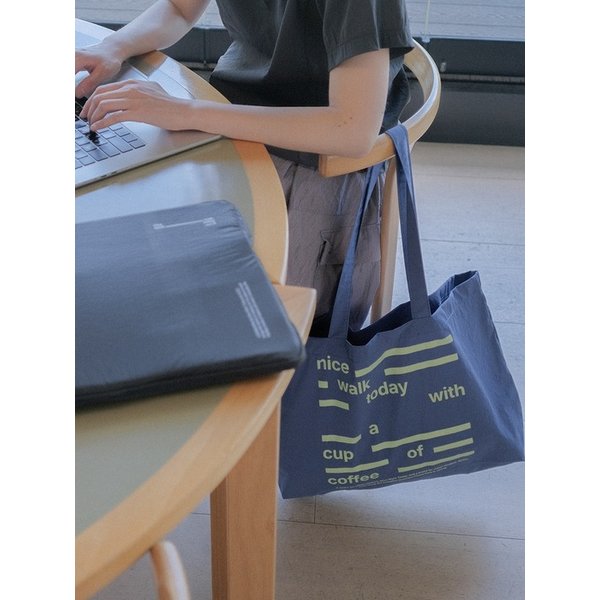 Nice Walk Today Eco Bag_Dusty Blue